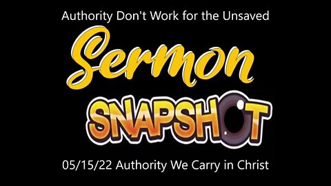 Authority Dont Work for the Unsaved