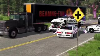 Simulator: Trucks united against the police, dozens of police cars were abused!