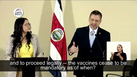 Costa Rica's New President BANS Vax Mandates and Makes Them Illegal.