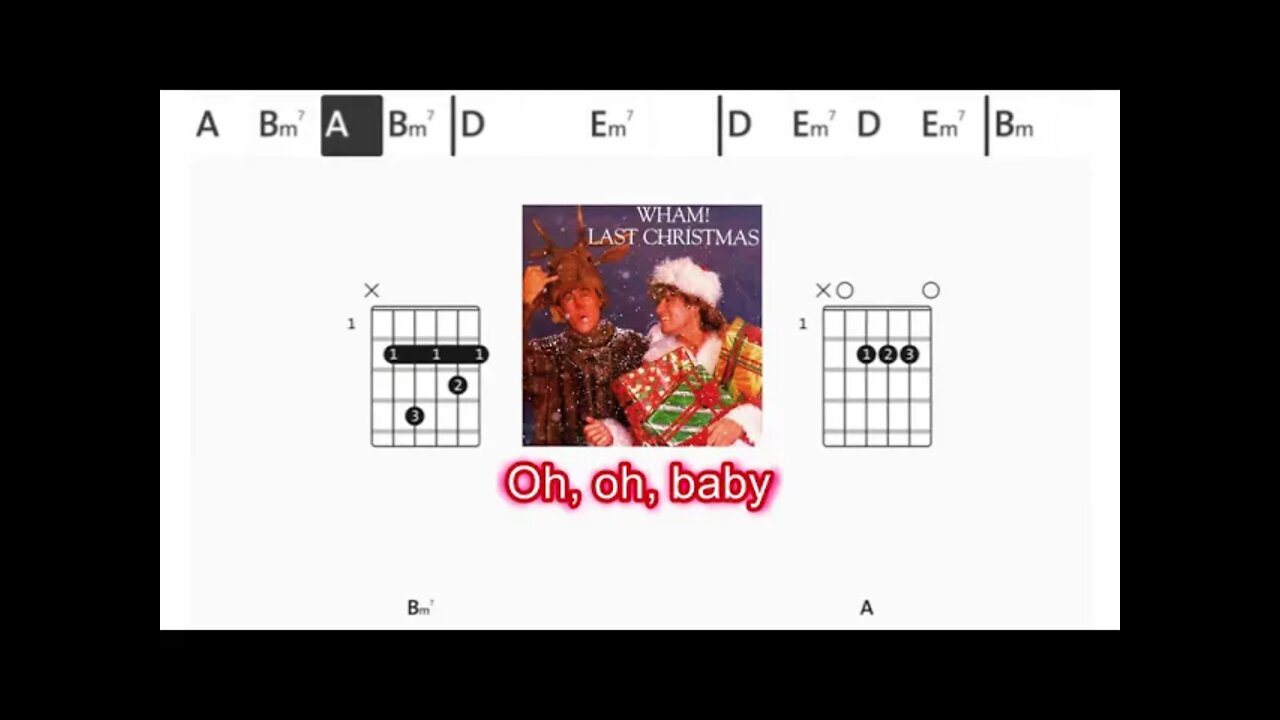 Wham! - Last Christmas - (Chords & Lyrics like a Karaoke)