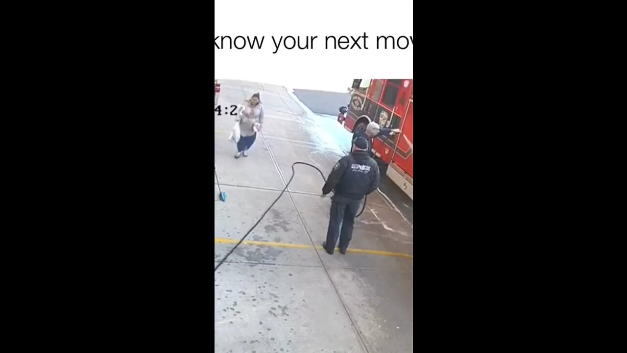Woman walks by FD then this happens