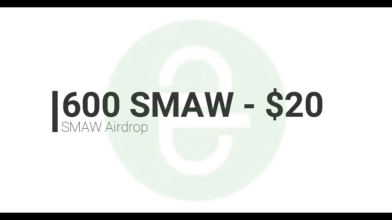 Finalizado - Airdrop - Sem DATA SmartCash - 600 SMAW ~$ 20 - BEP20