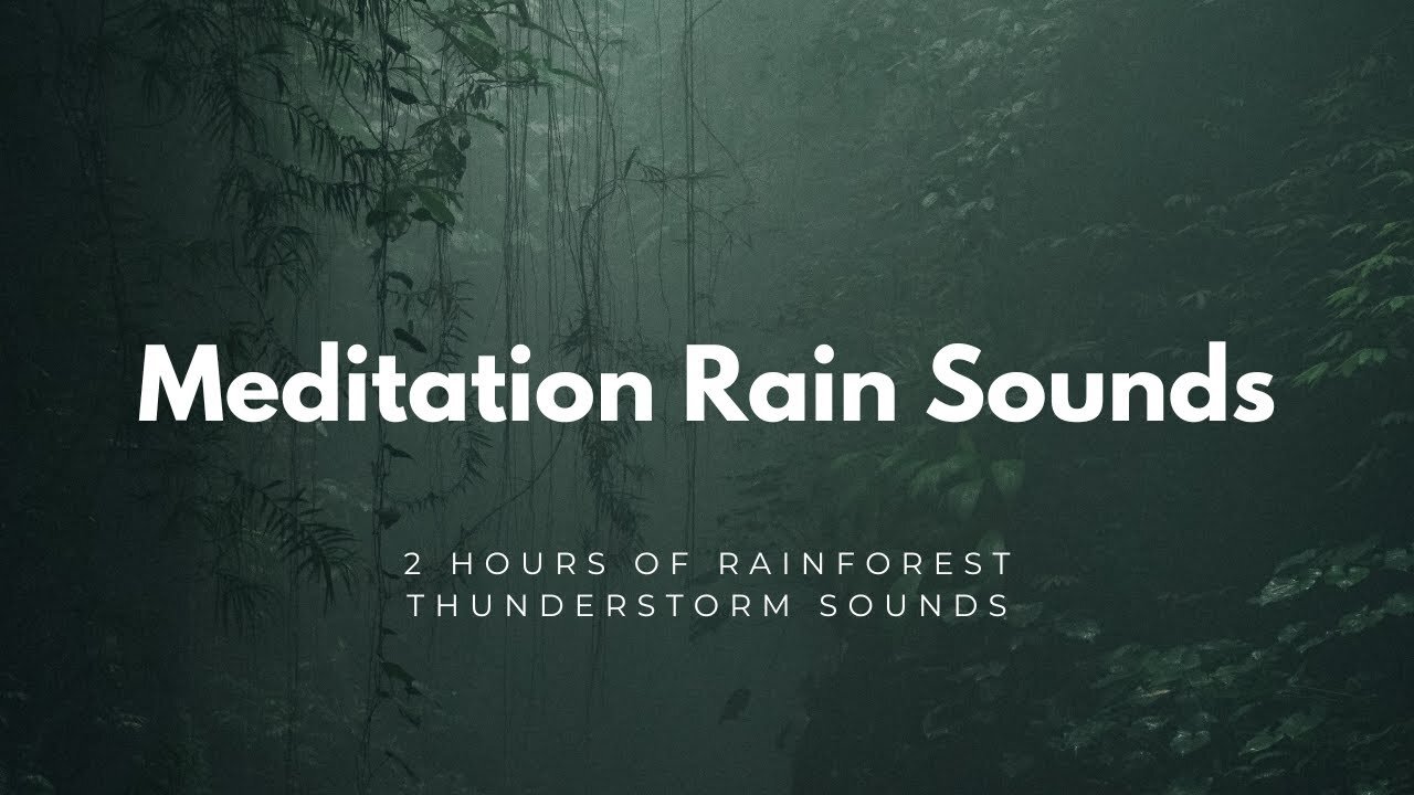 Relaxing Rainforest Rain and Thunderstorm Sounds for 2 Hours