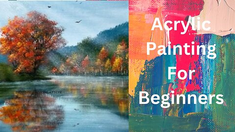 How to Draw a Autumn Lake / Acrylic Painting for Beginners