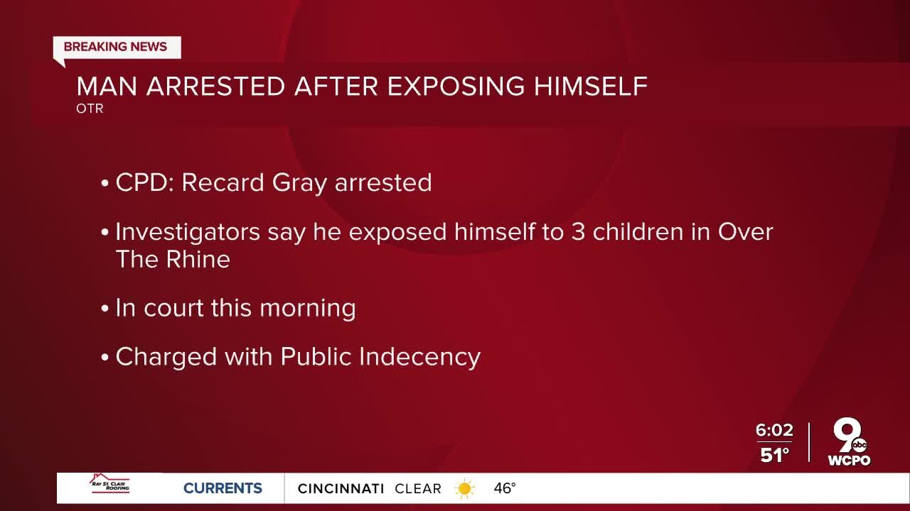 Man arrested after exposing himself to children