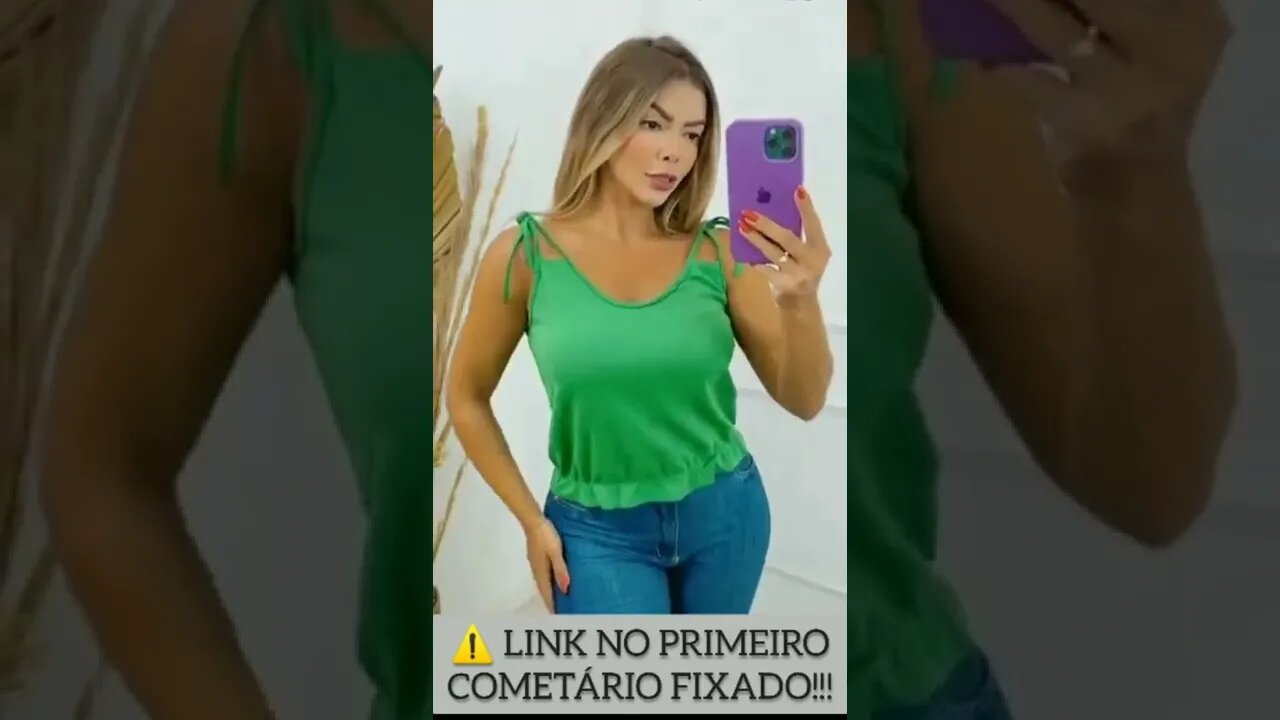 Blusa Com Elástico na Cintura e Detalhes nas Costas Feminina/‎@Shopee Brasil