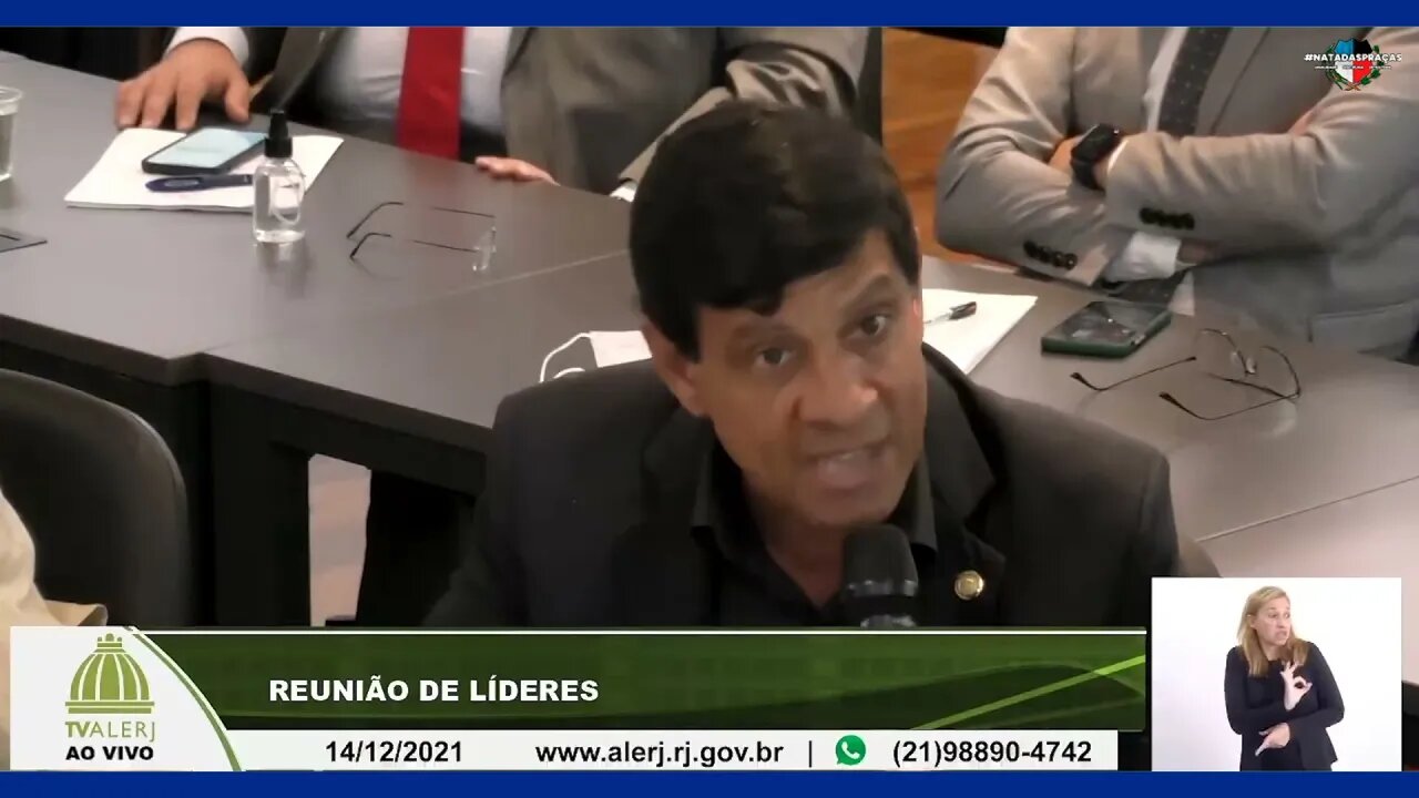 No dia 14/12/2021, o Dep. Est. Marcelo Dino se pronuncia no Colégio de Líderes em favor das Praças.