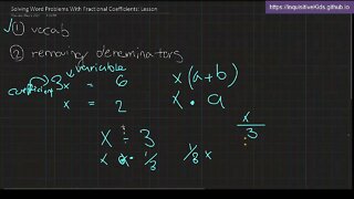 Word Problems With Fractional Coefficients: Lesson