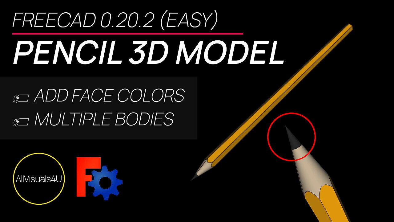 ✏ How To Make 3D Models - FreeCAD Part Design - Pencil 3D - FreeCAD Color Face - Easy CAD Designs