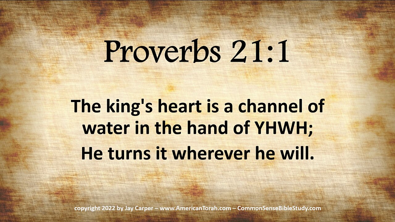 The King's Heart in Proverbs 21:1