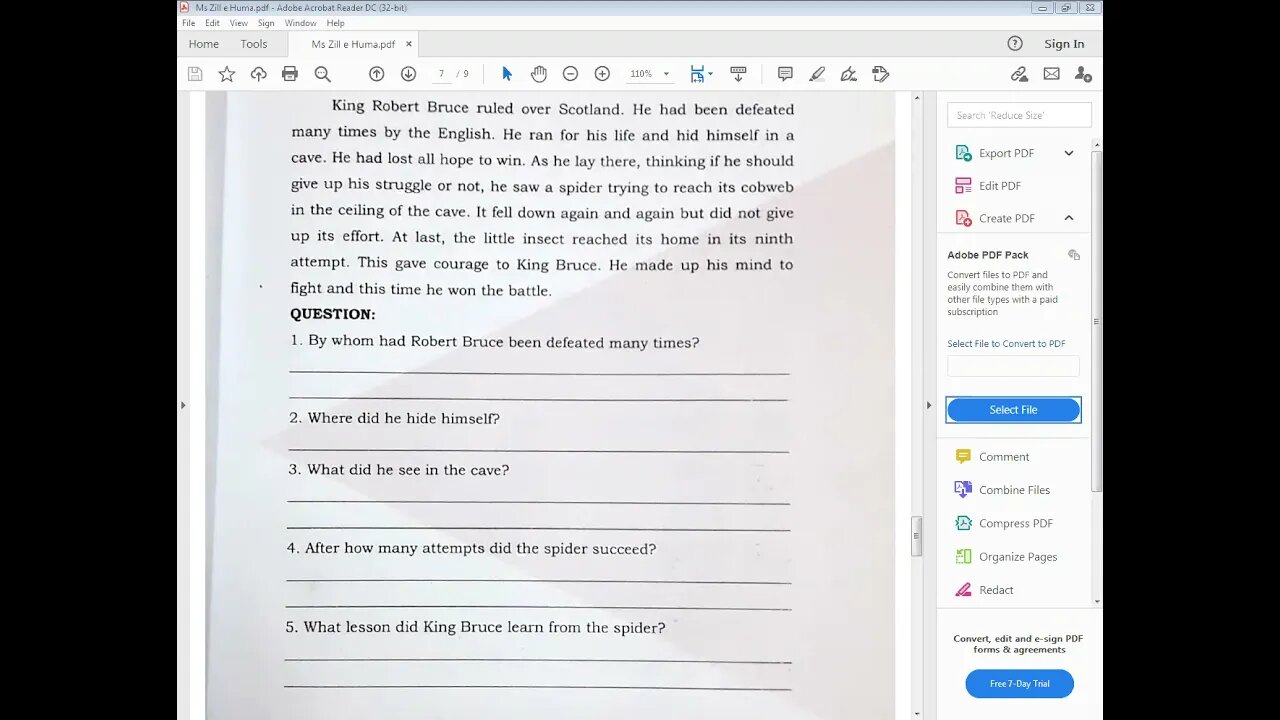 ENG B CLASS 7 26 APRIL 2021