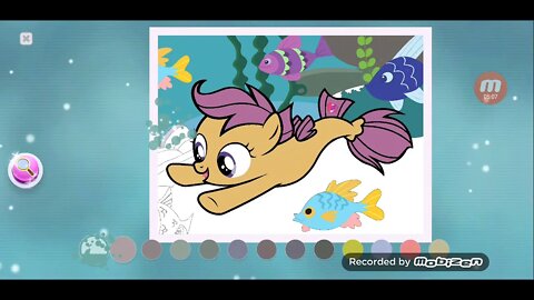 Painting Scootaloo as a Sea Pony!!! / MLP: Color by Magic