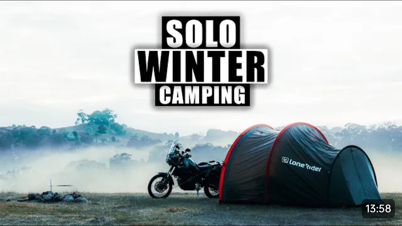 Solo winter camping from my motorcycle | motovlog