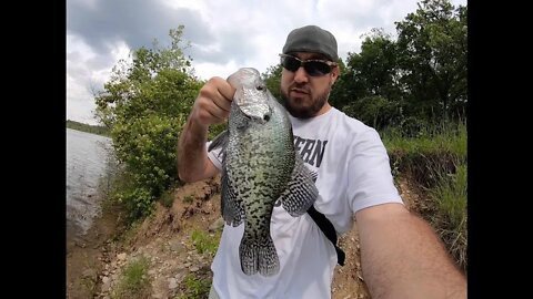 MEGA crappie caught on a topwater lure!