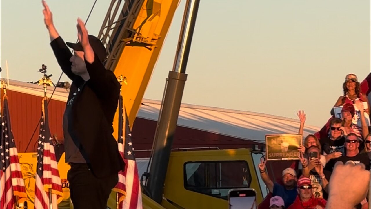 Elon Musk entrance at Donald Trump's Rally in Butler, Pennsylvania LIVE FRONT ROW VIEW