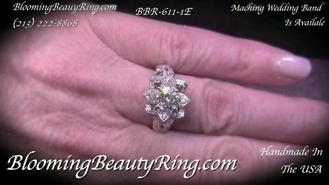 BBR-611-1E On Hand Engagement Ring Video By BloomingBeauyRing.com