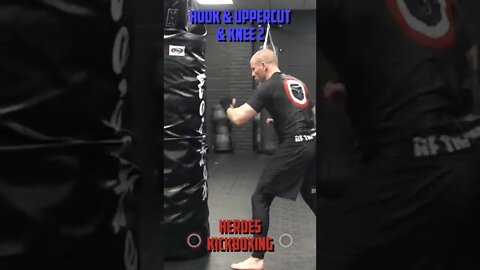 Heroes Training Center | Kickboxing & MMA "How To Double Up" Hook & Uppercut & Knee 2 - Back #Shorts