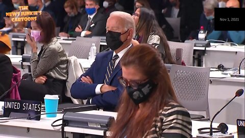 Biden appears to fall asleep during COP26 speeches.