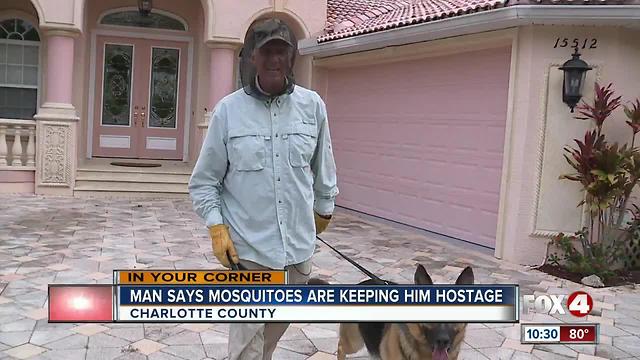 Man says Mosquitoes are keeping him hostage