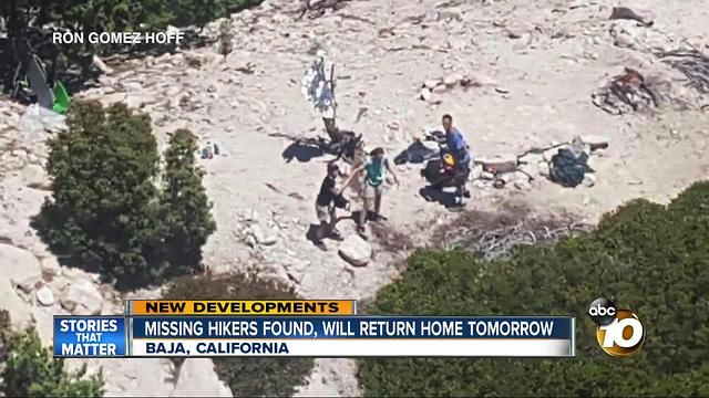 Missing hikers found, will return home tomorrow