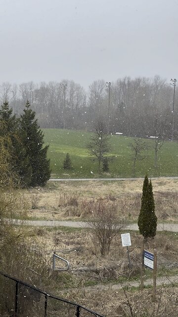 Snow in Toronto area and Ontario today April 20, 2024