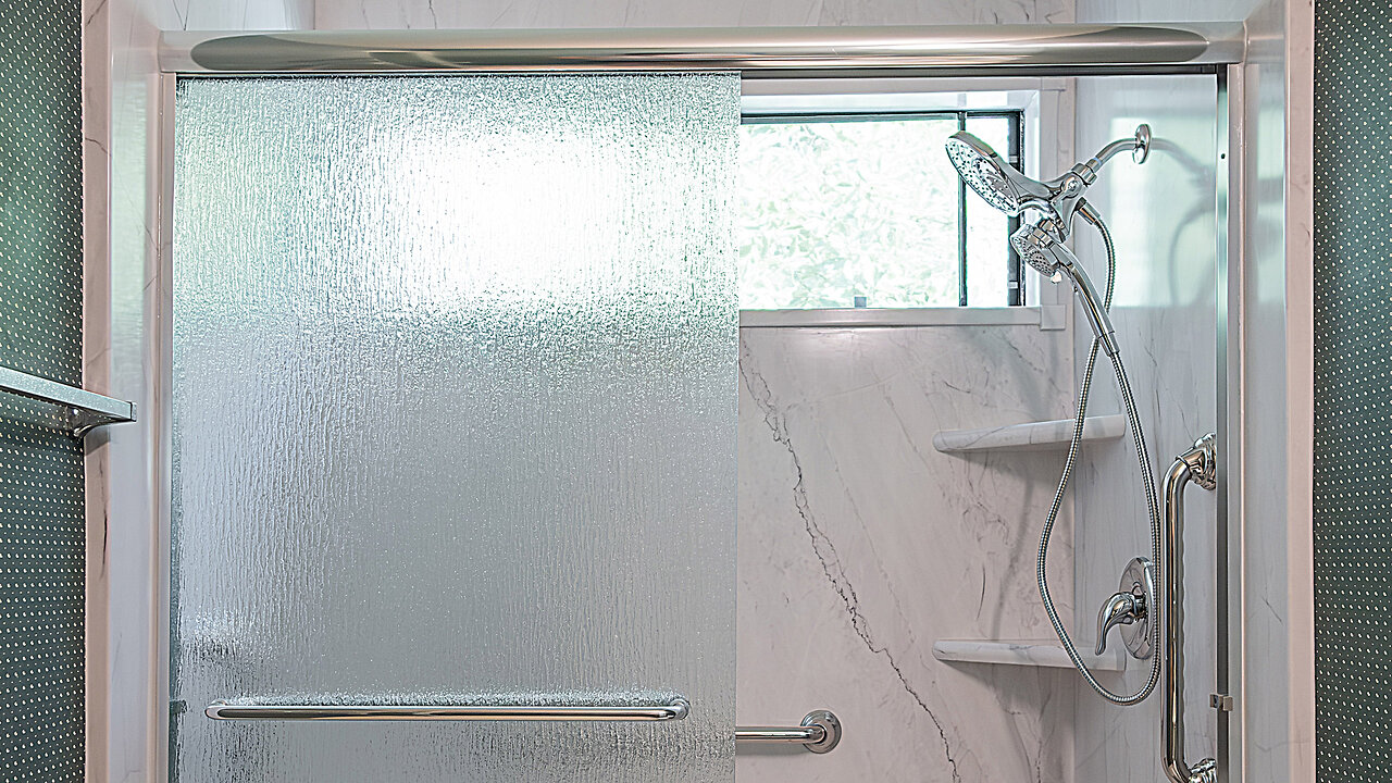 How to Install a Barn Shower Door #AmericanHomeRemodeling #bathroomremodeling #socal