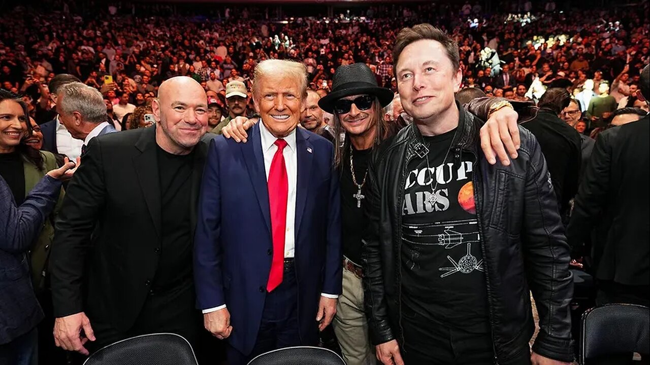 Donald Trump arrives at UFC Madison Square Garden alongside Elon Musk