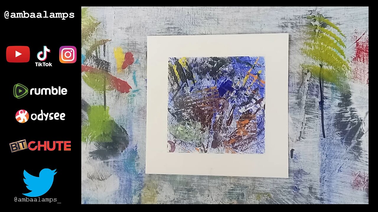 "Merica F Yeah" 6x6 Acrylic on Watercolor paper, Abstract Painting Demo
