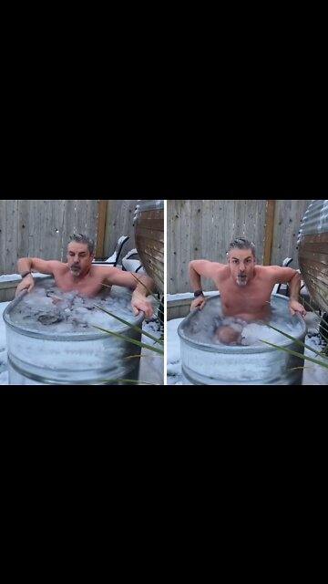 Man sits in freezing ice bath for two whole minutes