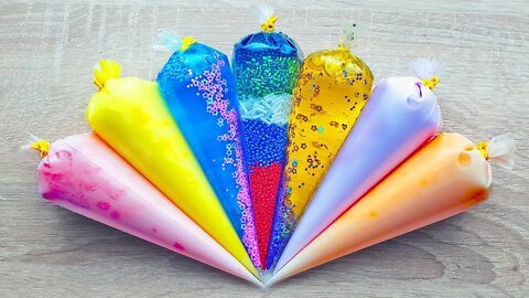 Making Crunchy Slime with Piping Bags #166