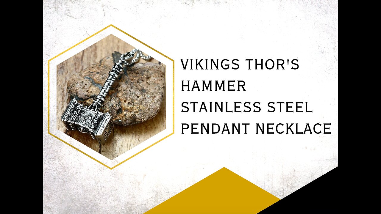 VIKINGS THOR'S HAMMER STAINLESS STEEL PENDANT NECKLACE