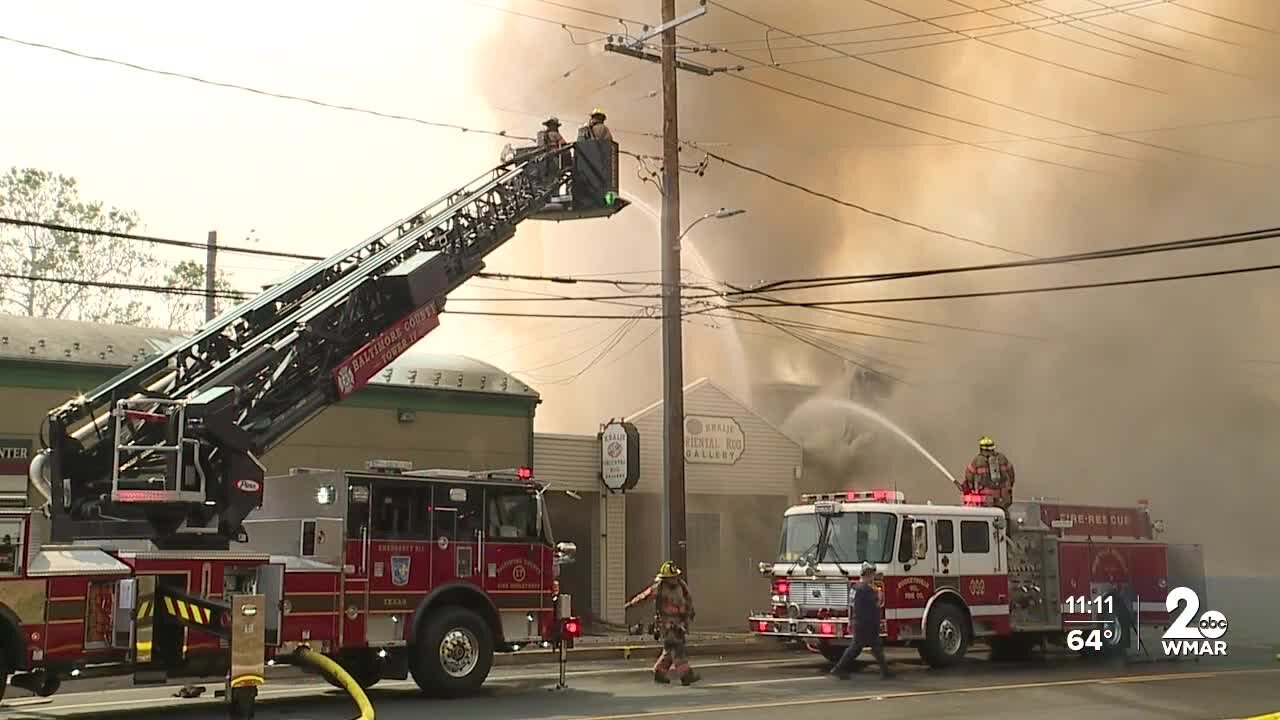 Fire destroys building in Cockeysville during state issued Code Red Air Quality Alert