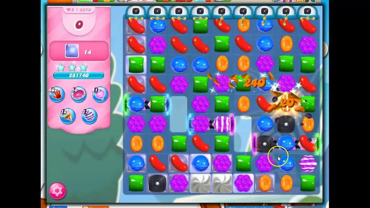 Candy Crush Level 3376 Talkthrough, 25 Moves 0 Boosters