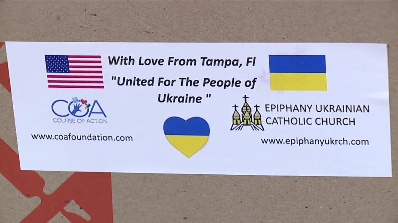 St. Pete Ukrainian church boxes up thousands of items to send to Ukraine