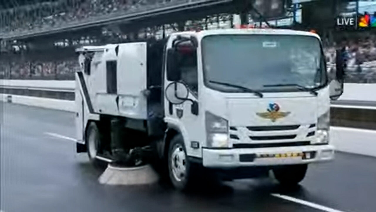 May 26, 2024 - Hopeful Signs from the Indianapolis Motor Speedway : Rain Stops, Track Drying Starts