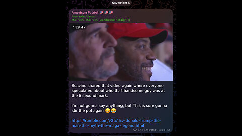 Scavino shared that video again where everyone speculated about who that handsome guy was
