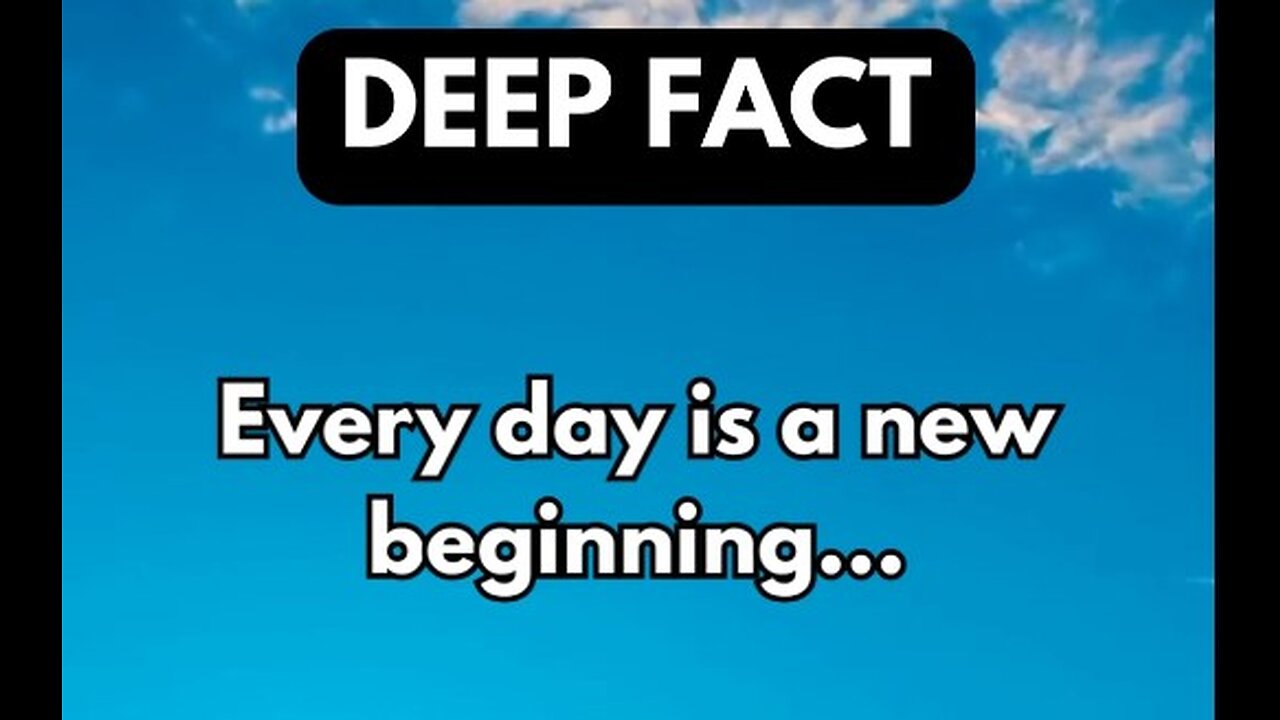 Every day is anew beginning...