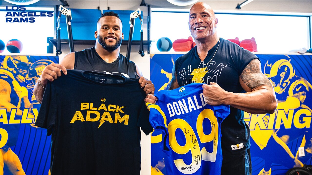 Dwayne The Rock Johnson Trains With Aaron Donald Super Bowl Champion