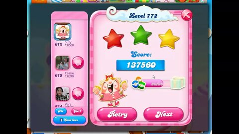 Candy Crush Level 772 Audio Talkthrough, 12 Moves 0 Boosters (and an additional game with 1 booster)