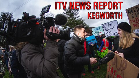 Kegworth protest ITV news report feat Andrew Bridgen MP & Enva Solomon (CEO, Refugee Council)