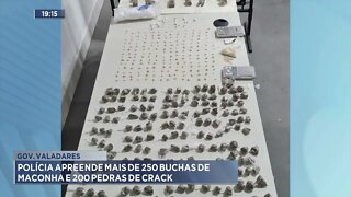 Governador Valadares: Polícia apreende mais de 250 buchas de maconha e 200 pedras de crack