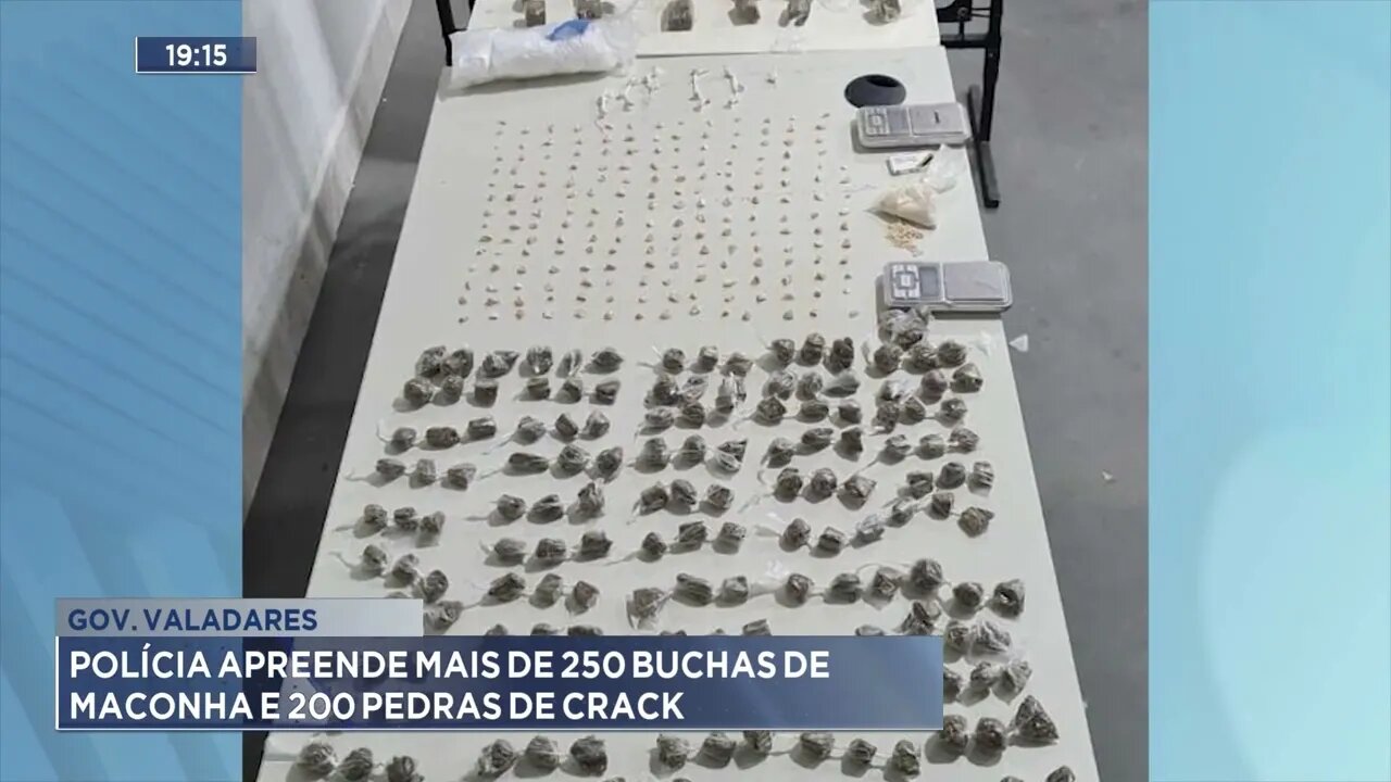 Governador Valadares: Polícia apreende mais de 250 buchas de maconha e 200 pedras de crack