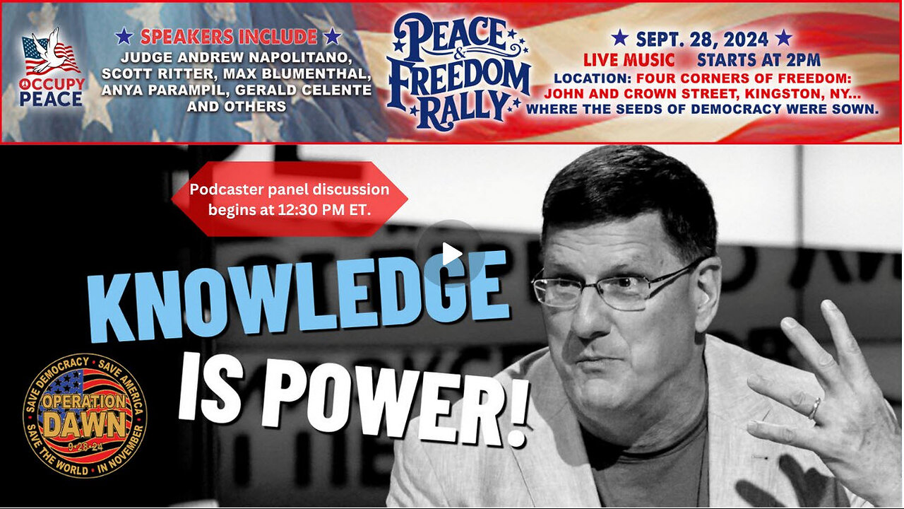 Peace & Freedom Rally Sep 28 (Online panel discussion 12:30 ET/Main event 2 PM ET)