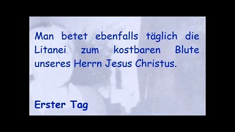 Erster Tag NOVENE ZUM KOSTBAREN BLUTE JESU CHRISTI