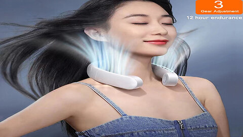 Stay Cool Anywhere : New Mini Neck Fan with 3 Speeds and Bladeless Design