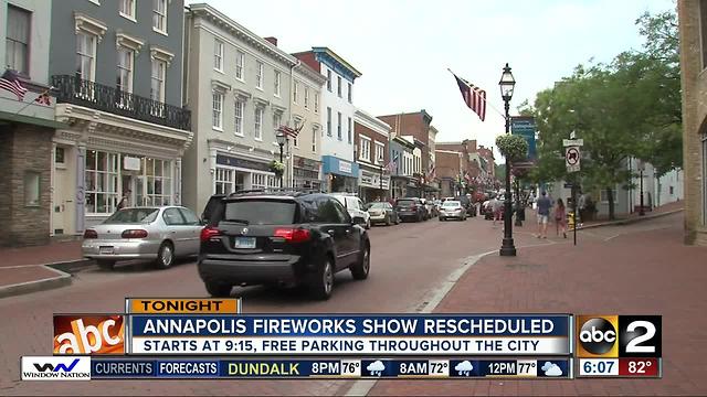 4th of July fireworks rescheduled for Wednesday in Annapolis