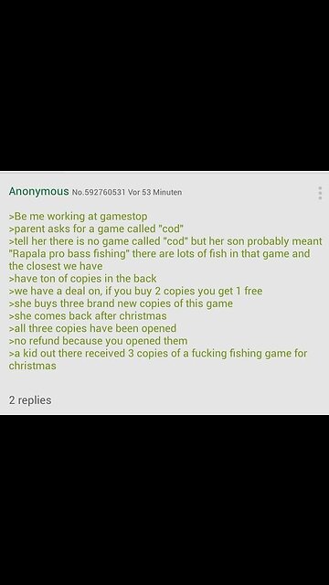 CoD? Bass? Same thing! #greentext #gamestop #callofduty #profishing #christmas #videogames