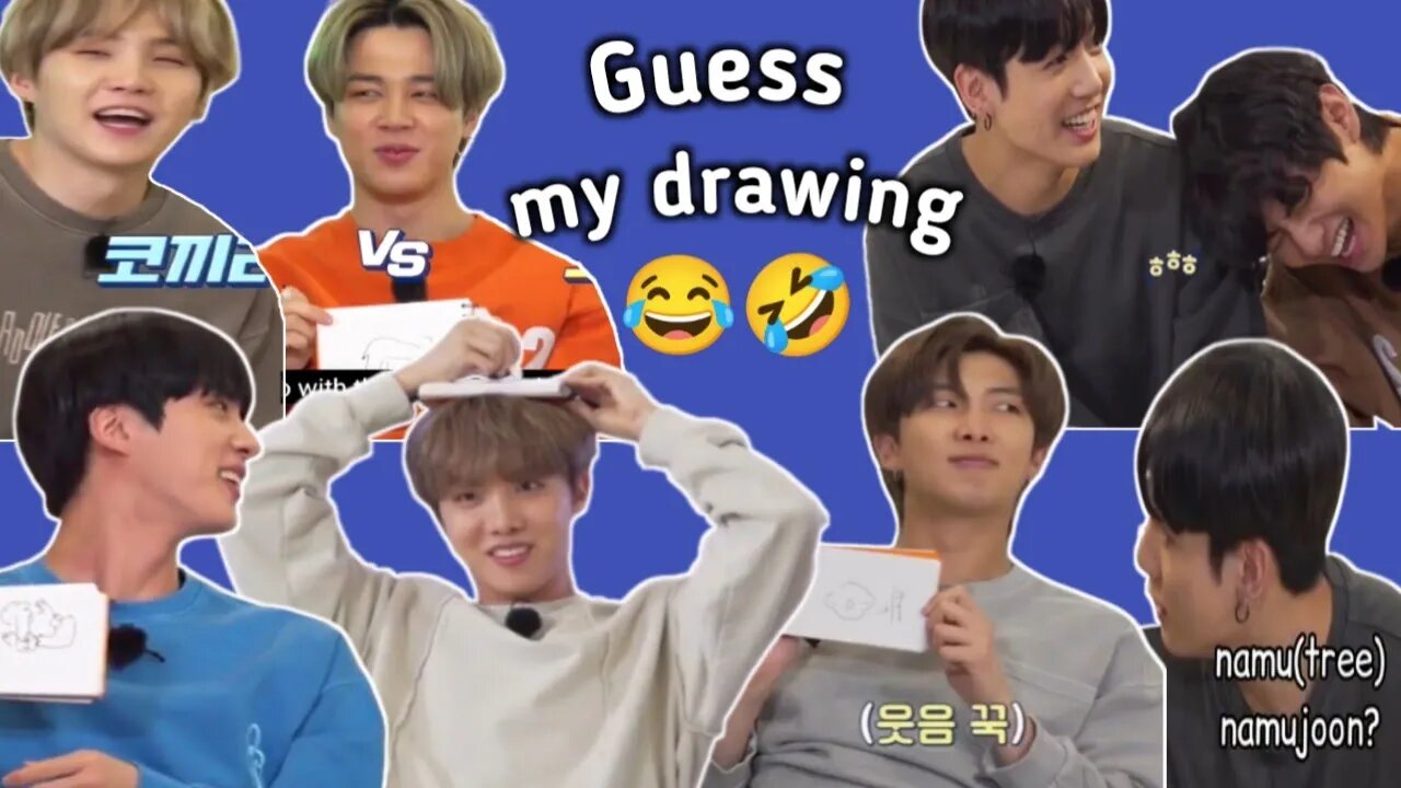 BTS have to draw with out looking 😐❓ Guess my drawing challenge 😂🤣