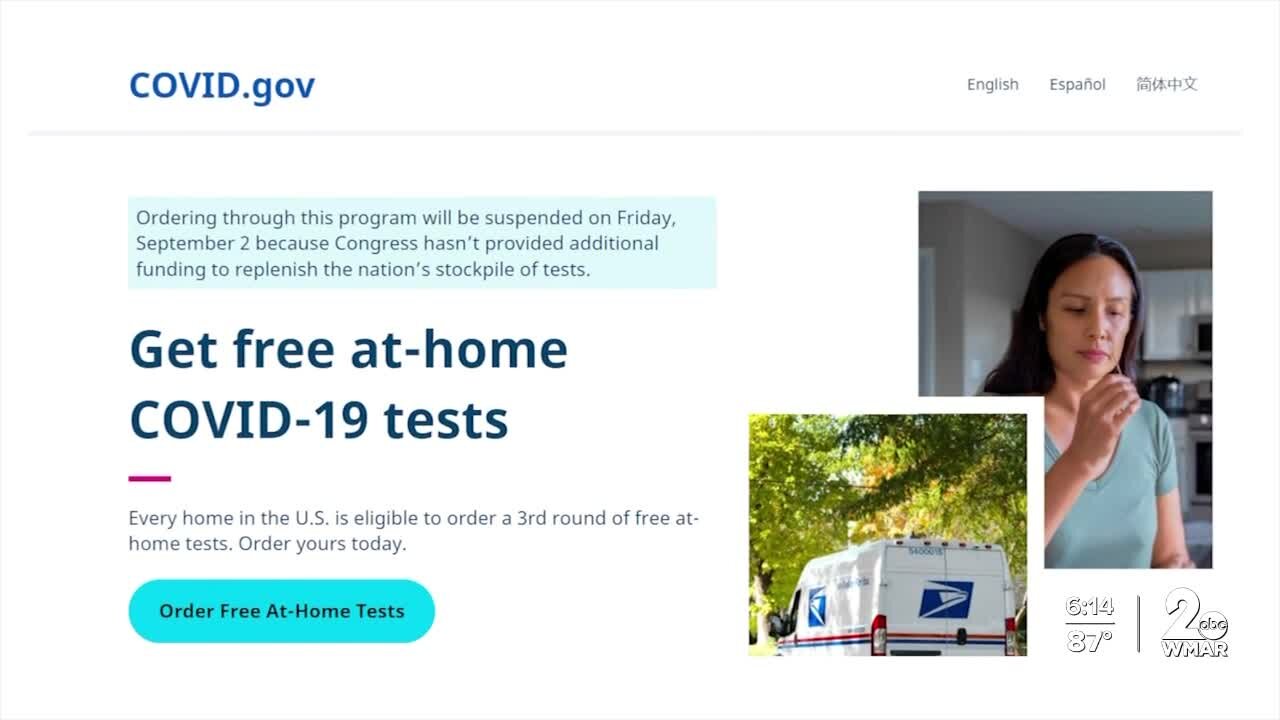 Ordering of at-home COVID tests to be suspended