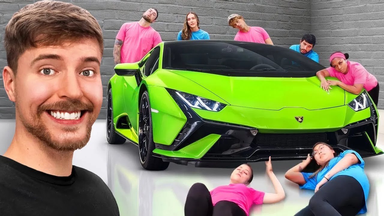 Last To Take Hand Off Lamborghini, Keeps It #mr.beast #mr.beastgaming #mr.beastvidoe